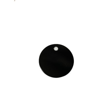 Gravírozható fém kutyabiléta, kör alakú, fekete, közepes (30 mm)