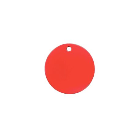 Gravírozható fém kutyabiléta, kör alakú, piros, nagy (40 mm)