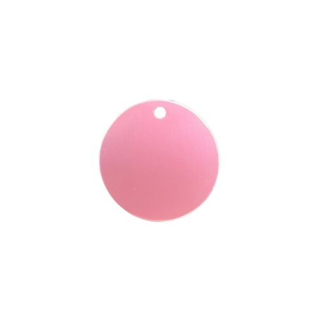 Gravírozható fém kutyabiléta, kör alakú, rózsaszín, nagy (40 mm)