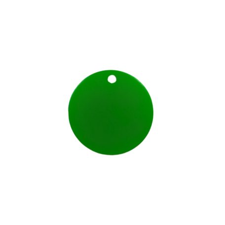 Gravírozható fém kutyabiléta, kör alakú, zöld, közepes (30 mm)